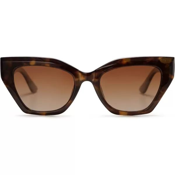 SOJOS Square Cat Eye Polarized Sunglasses for Women Retro Classic Vintage Trendy Cateye Shades Sunnies Gafas de sole SJ2235Tortoise