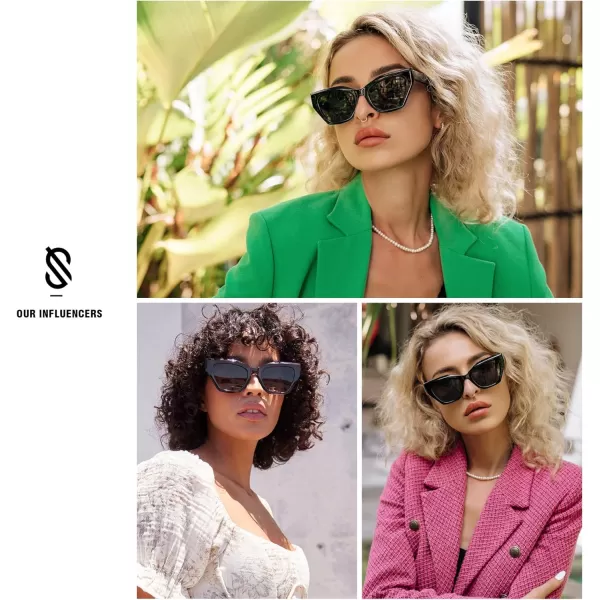 SOJOS Square Cat Eye Polarized Sunglasses for Women Retro Classic Vintage Trendy Cateye Shades Sunnies Gafas de sole SJ2235Tortoise