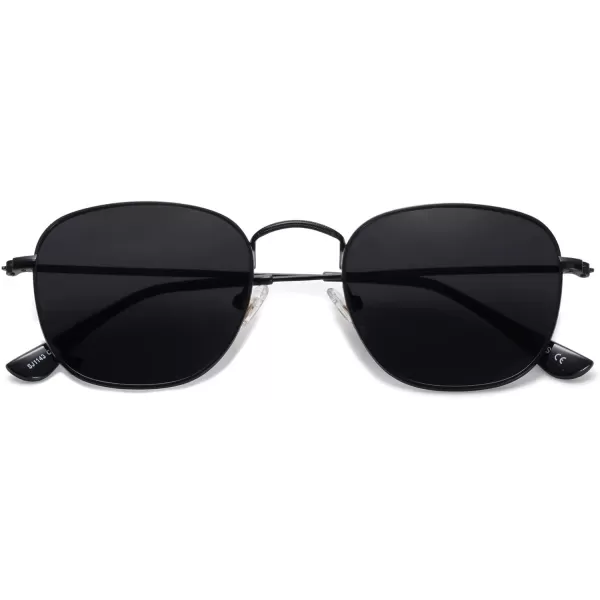 SOJOS Square Polarized Sunglasses for Men Women Classic Vintage Retro StyleBlackGrey