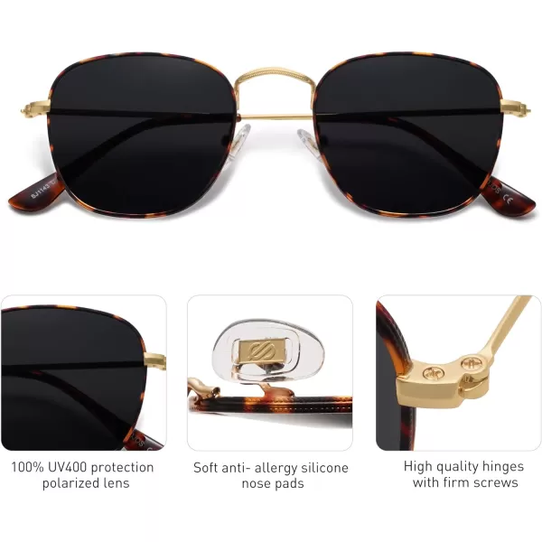 SOJOS Square Polarized Sunglasses for Men Women Classic Vintage Retro StyleDemiGrey