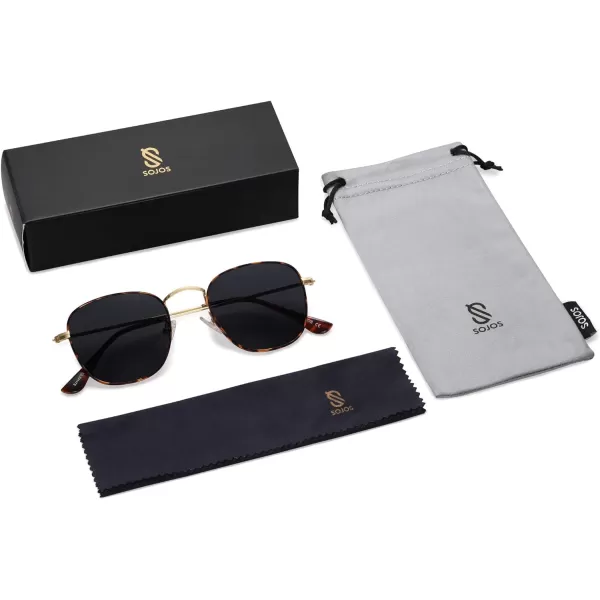 SOJOS Square Polarized Sunglasses for Men Women Classic Vintage Retro StyleDemiGrey