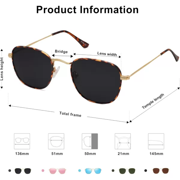 SOJOS Square Polarized Sunglasses for Men Women Classic Vintage Retro StyleDemiGrey
