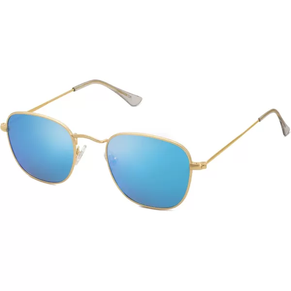 SOJOS Square Polarized Sunglasses for Men Women Classic Vintage Retro StyleGoldBlue