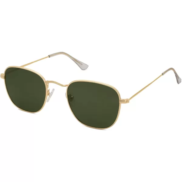 SOJOS Square Polarized Sunglasses for Men Women Classic Vintage Retro StyleGoldGreen