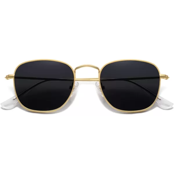 SOJOS Square Polarized Sunglasses for Men Women Classic Vintage Retro StyleGoldGrey