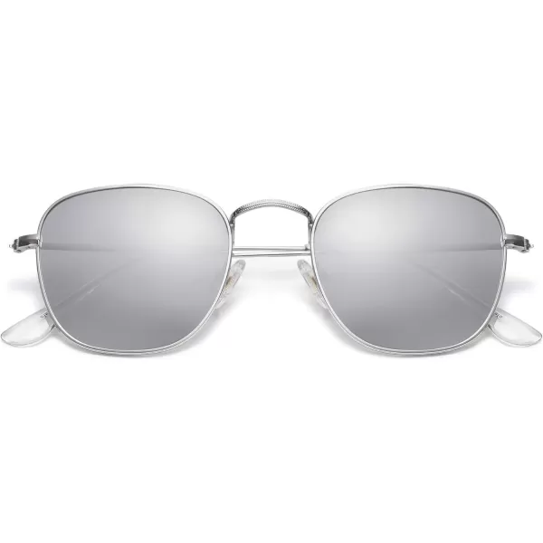 SOJOS Square Polarized Sunglasses for Men Women Classic Vintage Retro StyleSilverSilver