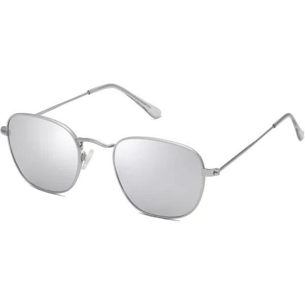 SOJOS Square Polarized Sunglasses for Men Women Classic Vintage Retro StyleSilverSilver