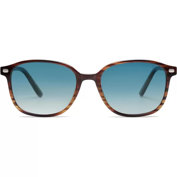 SOJOS Square Trendy Polarized Sunglasses Women Classic Retro UV Protection Sunnies Sun Glasses Black SJ2171Tortoise Blue