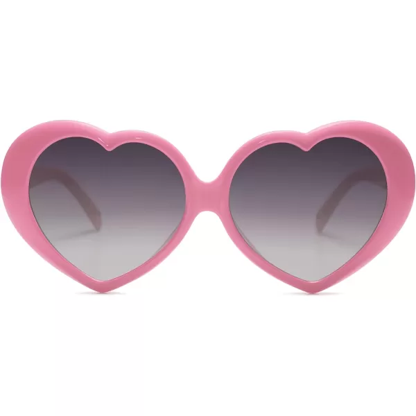 SOJOS Sunglasses Womens Heart Shaped Sunglasses Vintage Retro Glasses SJ2252Light Pink