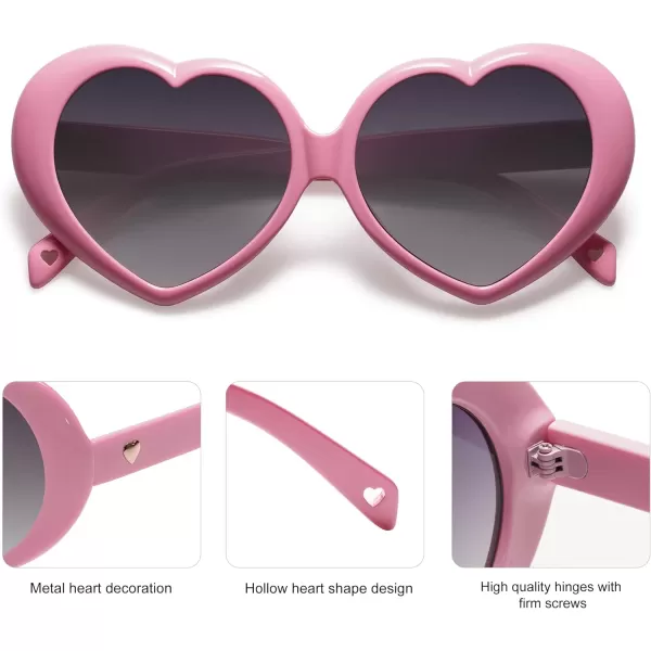 SOJOS Sunglasses Womens Heart Shaped Sunglasses Vintage Retro Glasses SJ2252Light Pink