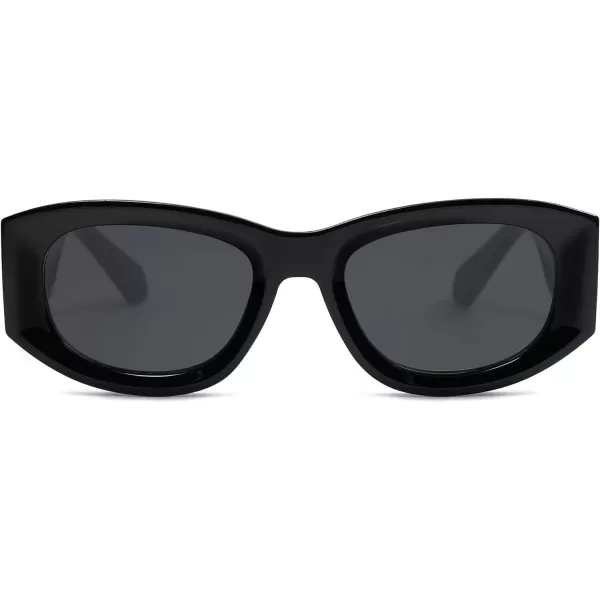 SOJOS Sunglasses Womens Mens Trendy 2023 Y2K Square Retro ShadesBlack