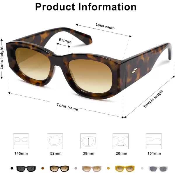 SOJOS Sunglasses Womens Mens Trendy 2023 Y2K Square Retro ShadesBrown