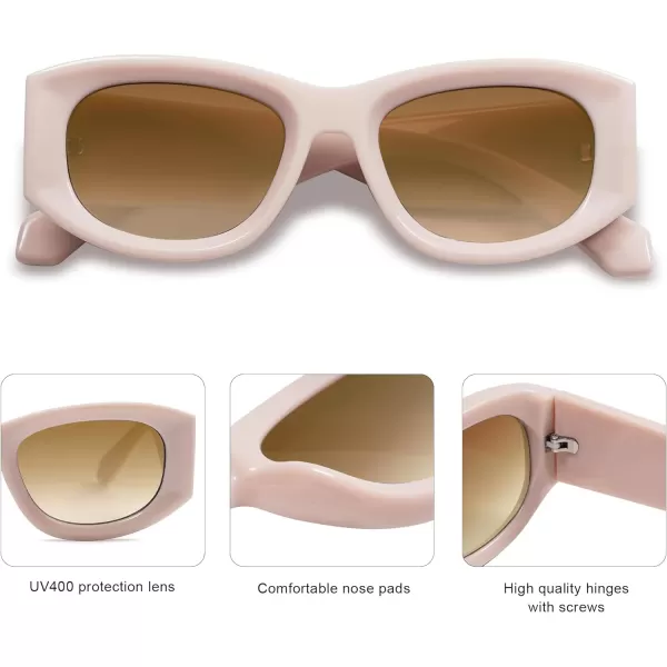 SOJOS Sunglasses Womens Mens Trendy 2023 Y2K Square Retro ShadesPink