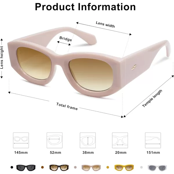 SOJOS Sunglasses Womens Mens Trendy 2023 Y2K Square Retro ShadesPink