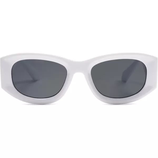SOJOS Sunglasses Womens Mens Trendy 2023 Y2K Square Retro ShadesWhite
