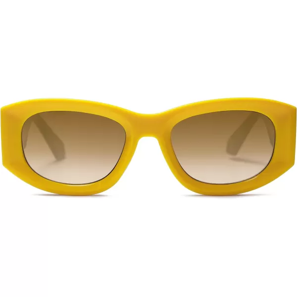 SOJOS Sunglasses Womens Mens Trendy 2023 Y2K Square Retro ShadesYellow