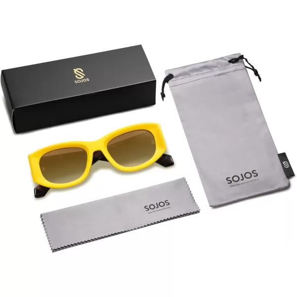 SOJOS Sunglasses Womens Mens Trendy 2023 Y2K Square Retro ShadesYellow