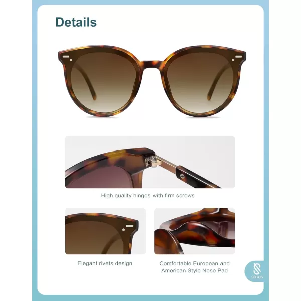 SOJOS Sunglasses Womens Trendy 2023Black Tortoise Frame