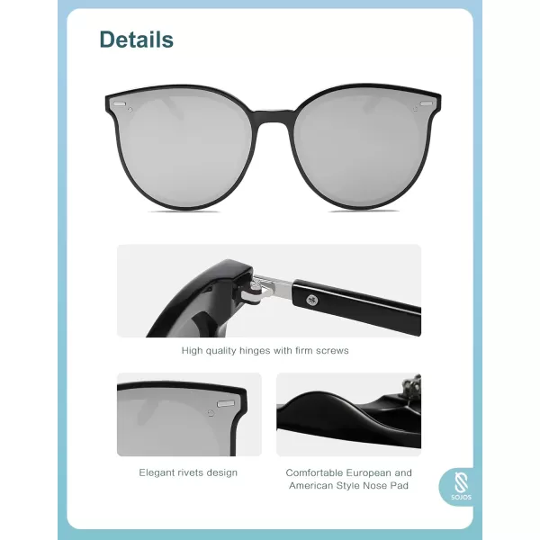 SOJOS Sunglasses Womens Trendy 2023Dark Black
