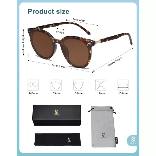 SOJOS Sunglasses Womens Trendy 2023Dark Brown