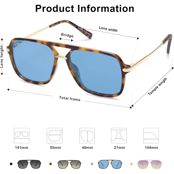 SOJOS Sunglasses for Women amp Men Retro Polarized Lens Trendy Aviator 90s Shades SJ2229BrownBlue