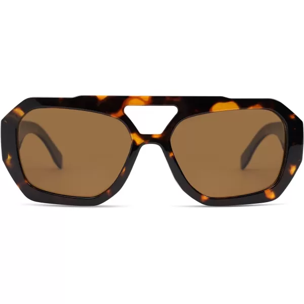 SOJOS Trendy Aviator Sunglasses for Womens Mens PolarizedHexagonal Square Double Bridge Designer Inspired Sun Glasses SJ2288Multicolor