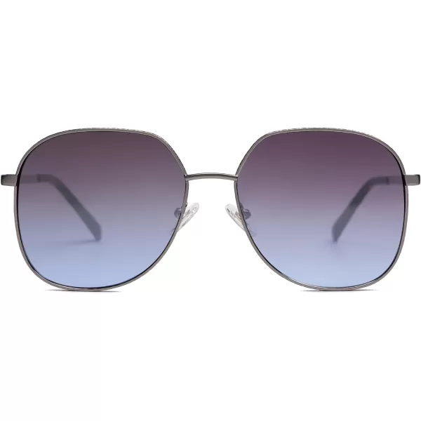 SOJOS Trendy Oversized Hexagonal Sunglasses for Women Men Stylish UV400 Sunnies with Spring Hinges SJ1210Light GunmetalPurple