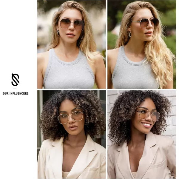 SOJOS Trendy Oversized Hexagonal Sunglasses for Women Men Stylish UV400 Sunnies with Spring Hinges SJ1210Light GunmetalPurple