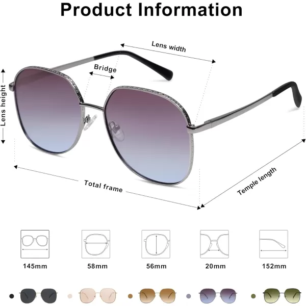 SOJOS Trendy Oversized Hexagonal Sunglasses for Women Men Stylish UV400 Sunnies with Spring Hinges SJ1210Light GunmetalPurple