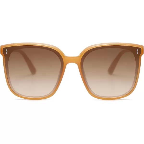 SOJOS Trendy Oversized Sunglasses for Women and MenOrangeBrown