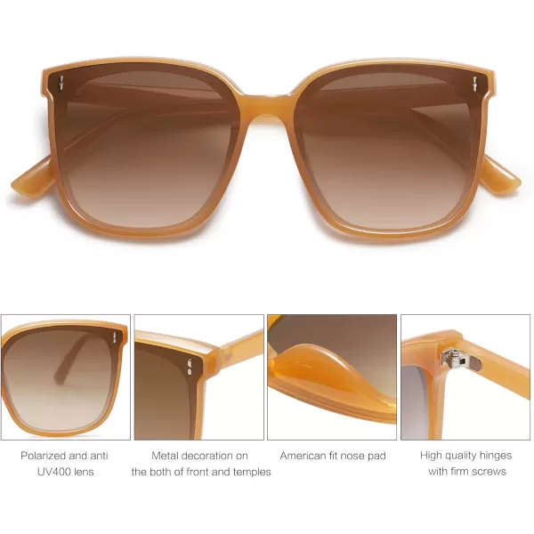SOJOS Trendy Oversized Sunglasses for Women and MenOrangeBrown