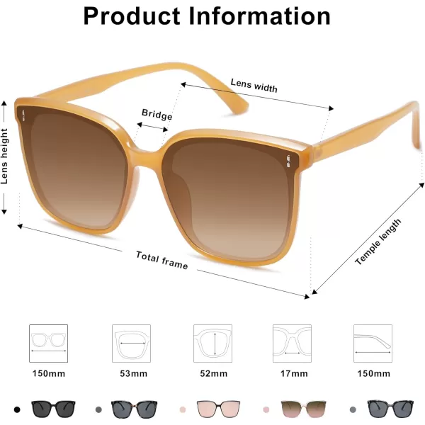 SOJOS Trendy Oversized Sunglasses for Women and MenOrangeBrown