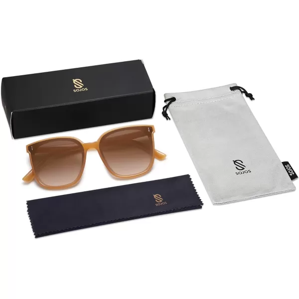 SOJOS Trendy Oversized Sunglasses for Women and MenOrangeBrown