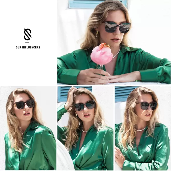 SOJOS Trendy Oversized Sunglasses for Women and MenTortoiseGrey