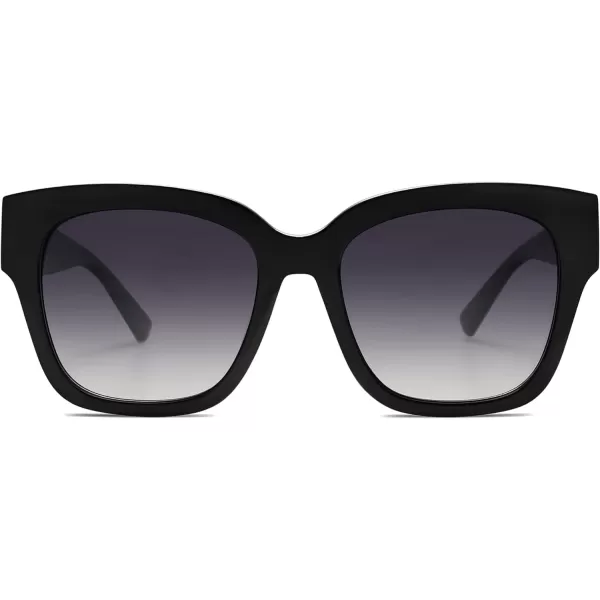 SOJOS Trendy Polarized Square Sunglasses WomensRetro Oversized Women Thick Sun Glasses SJ2217Black