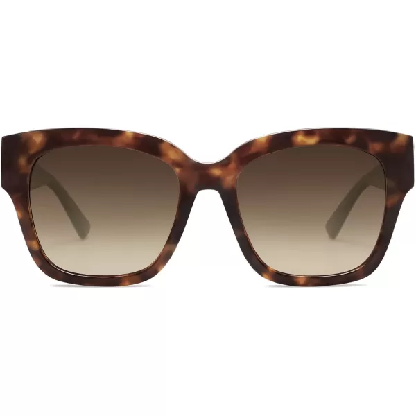 SOJOS Trendy Polarized Square Sunglasses WomensRetro Oversized Women Thick Sun Glasses SJ2217Brow Tortoise