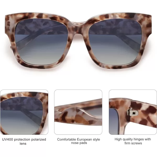 SOJOS Trendy Polarized Square Sunglasses WomensRetro Oversized Women Thick Sun Glasses SJ2217Grey Tort