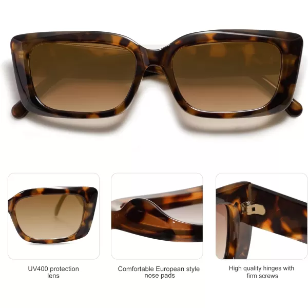 SOJOS Trendy Rectangular Sunglasses Womens Face 90s Retro Shades Sunnies Gafas de sole Chunky Angular Cornor Frame SJ2238Multicolor