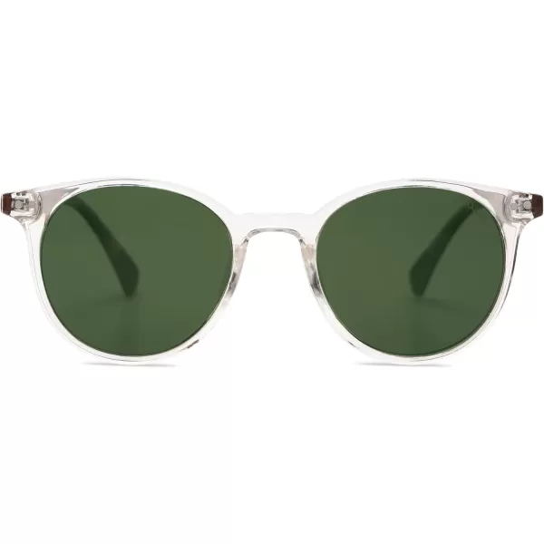 SOJOS Trendy Round Sunglasses for Women and MenClearGreen