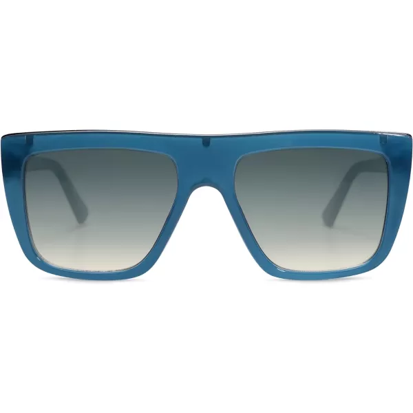 SOJOS Trendy Square Sunglasses for Women Men Retro Flat Top Oversized UV400 SunniesBlueGrey