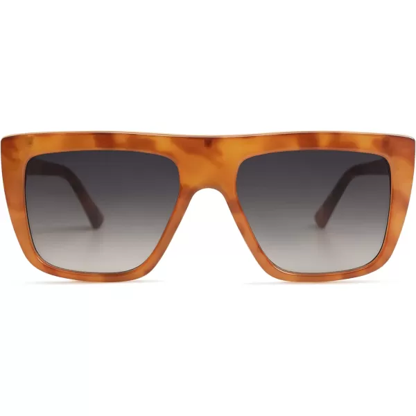 SOJOS Trendy Square Sunglasses for Women Men Retro Flat Top Oversized UV400 SunniesOrange TortoiseBluish Grey
