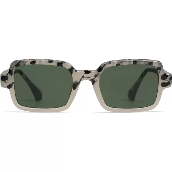 SOJOS Trendy Sunglasses for Women MenRetro Classic Vintage Stylish Cute Womens Rectangle Square Shades UV400 SJ2282Black White TortoiseSilver Mirror