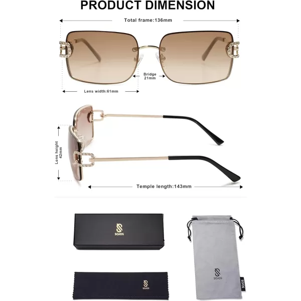 SOJOS Trendy Sunglasses for Women and MenGoldBrown Grading