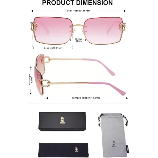 SOJOS Trendy Sunglasses for Women and MenGoldPink Grading