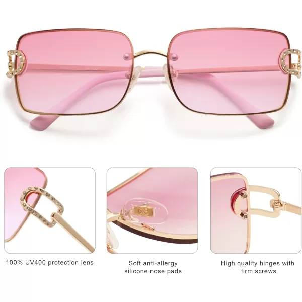 SOJOS Trendy Sunglasses for Women and MenGoldPink Grading