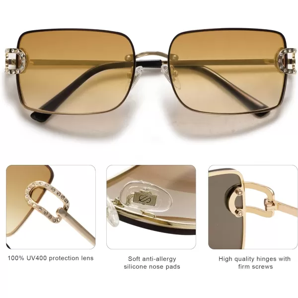 SOJOS Trendy Sunglasses for Women and MenGoldYellow Brown Grading