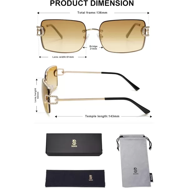 SOJOS Trendy Sunglasses for Women and MenGoldYellow Brown Grading