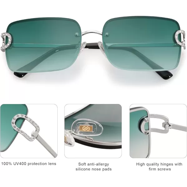 SOJOS Trendy Sunglasses for Women and MenSilverGreen Grading