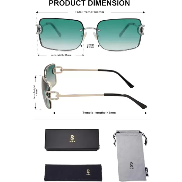 SOJOS Trendy Sunglasses for Women and MenSilverGreen Grading