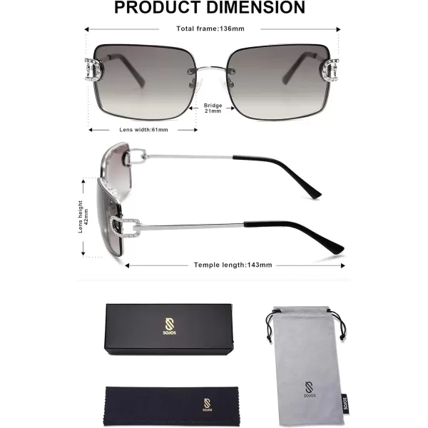 SOJOS Trendy Sunglasses for Women and MenSilverGrey Grading